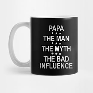 Retro Papa The Man The Myth The Bad Influence Funny Gift Mug